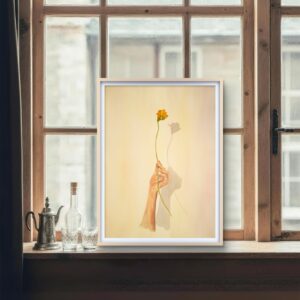 L'Offrande du temps - Reproduction aquarelle poétique de fleur offerte