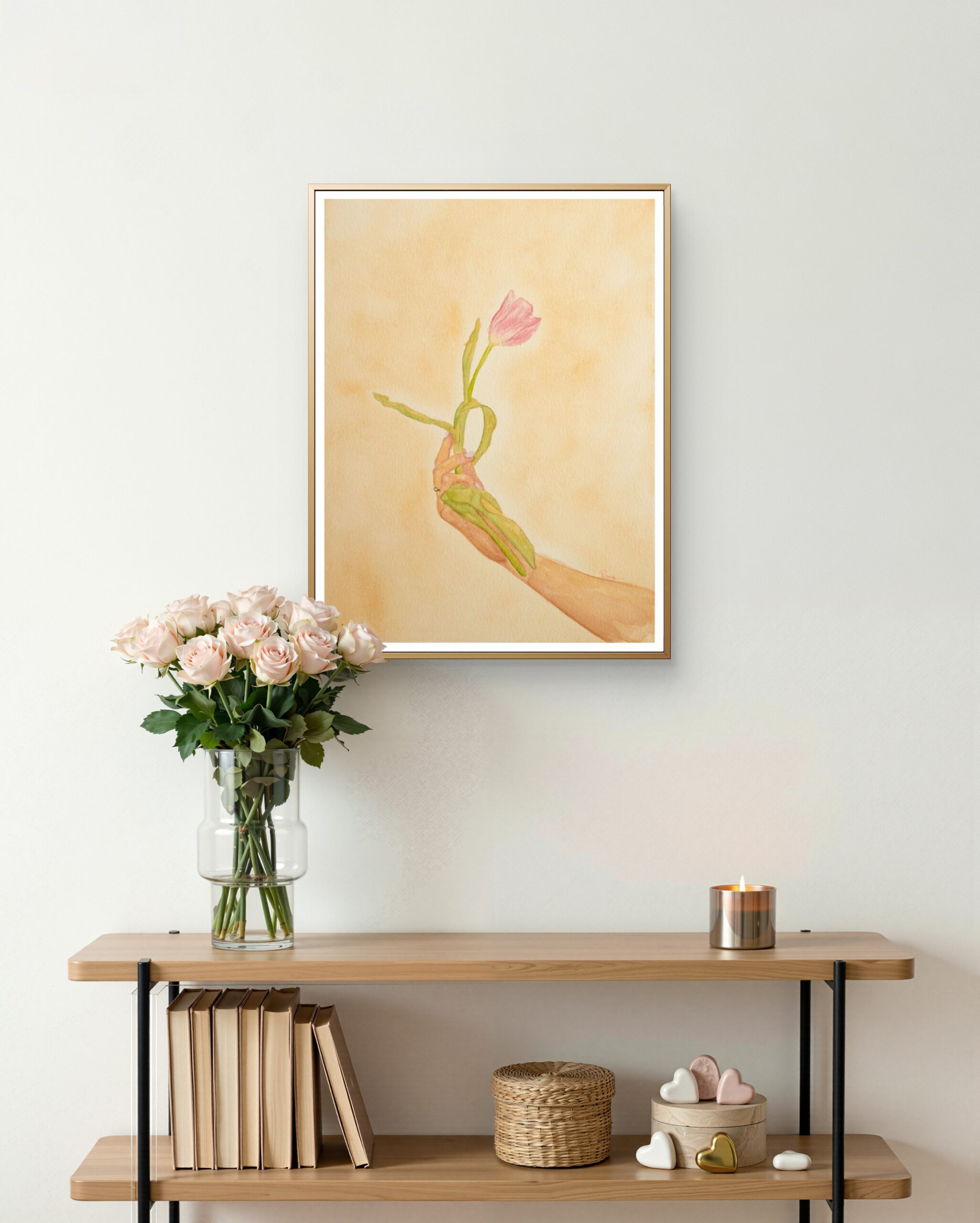 art mural aquarelle fleur